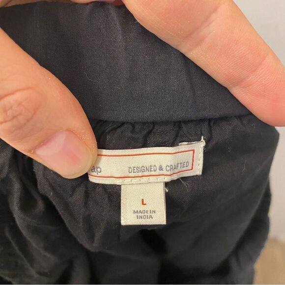 Gap Vintage black laser cut whimsy Goth midi a line pull on waist Skirt L - Picture 6 of 10